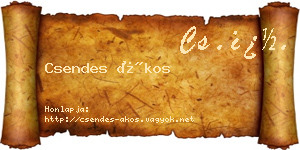 Csendes Ákos névjegykártya